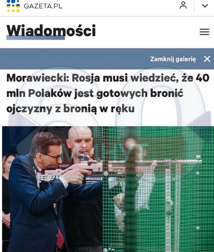 Моравецкий: 40 миллионов поляков готовы защищать свою родину с оружием в руках