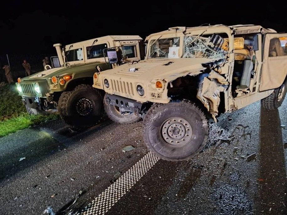Колонна американских военных автомобилей попала в ДТП в Польше