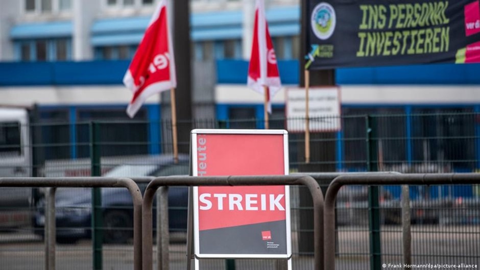 В Германии остановился городской транспорт из-за общенациональной забастовки